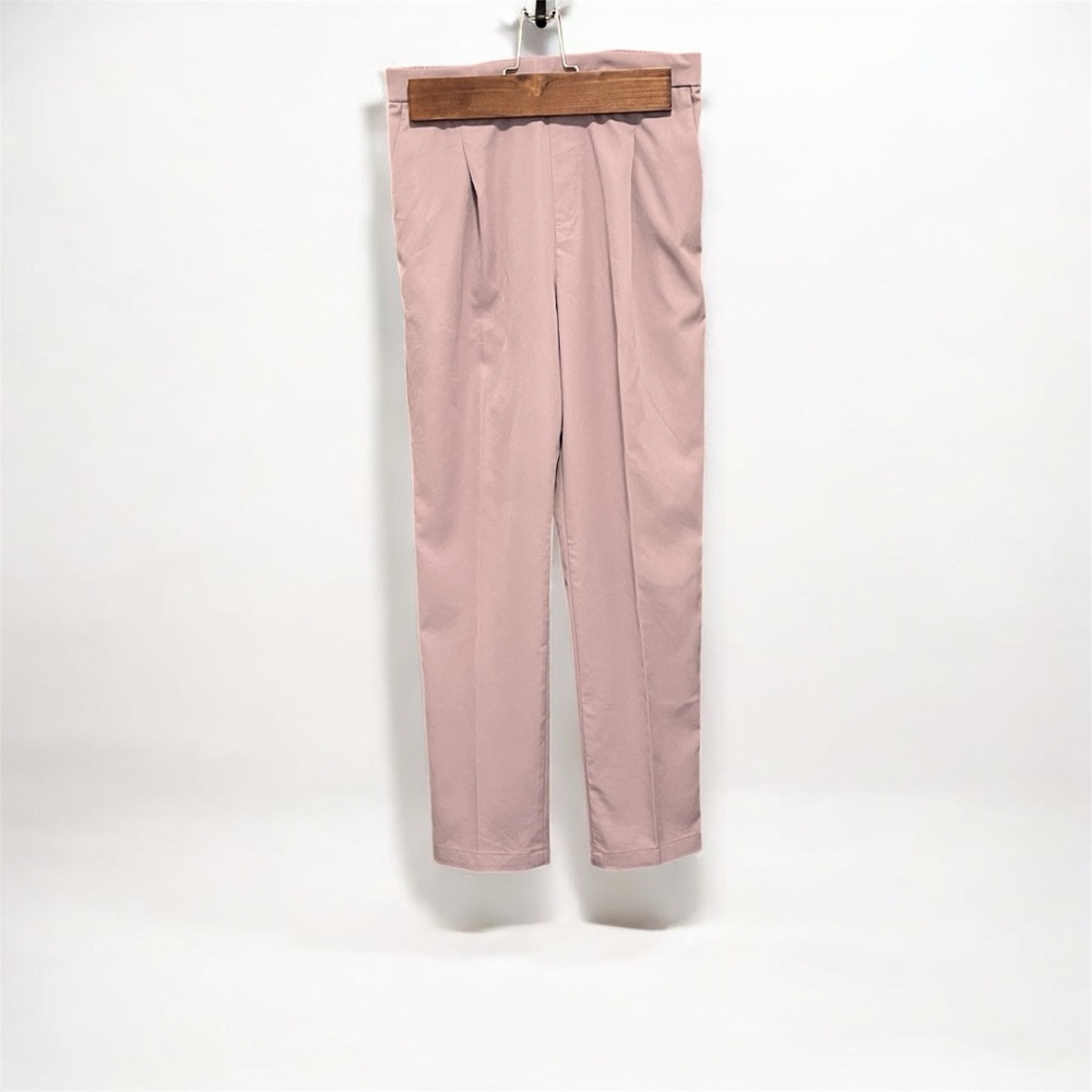 MUJI - High Waisted Pleated Trousers Lilac - Cropped Ankle Pants - Size M